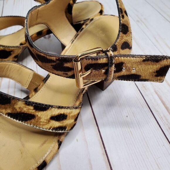 J CREW sandals three strap calf hair‎ block heel 10.5 - Picture 9 of 10
